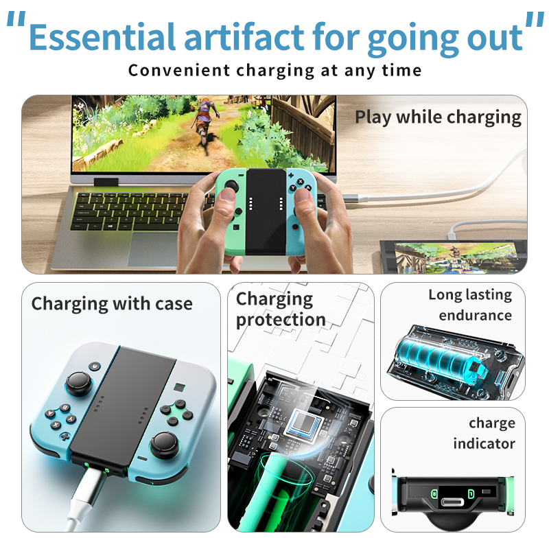 AOLION 휴대용 스위치 조이콘 충전 그립 3400m - Gaming Kit Accessories Nintendo Switch 리뷰 및 가격