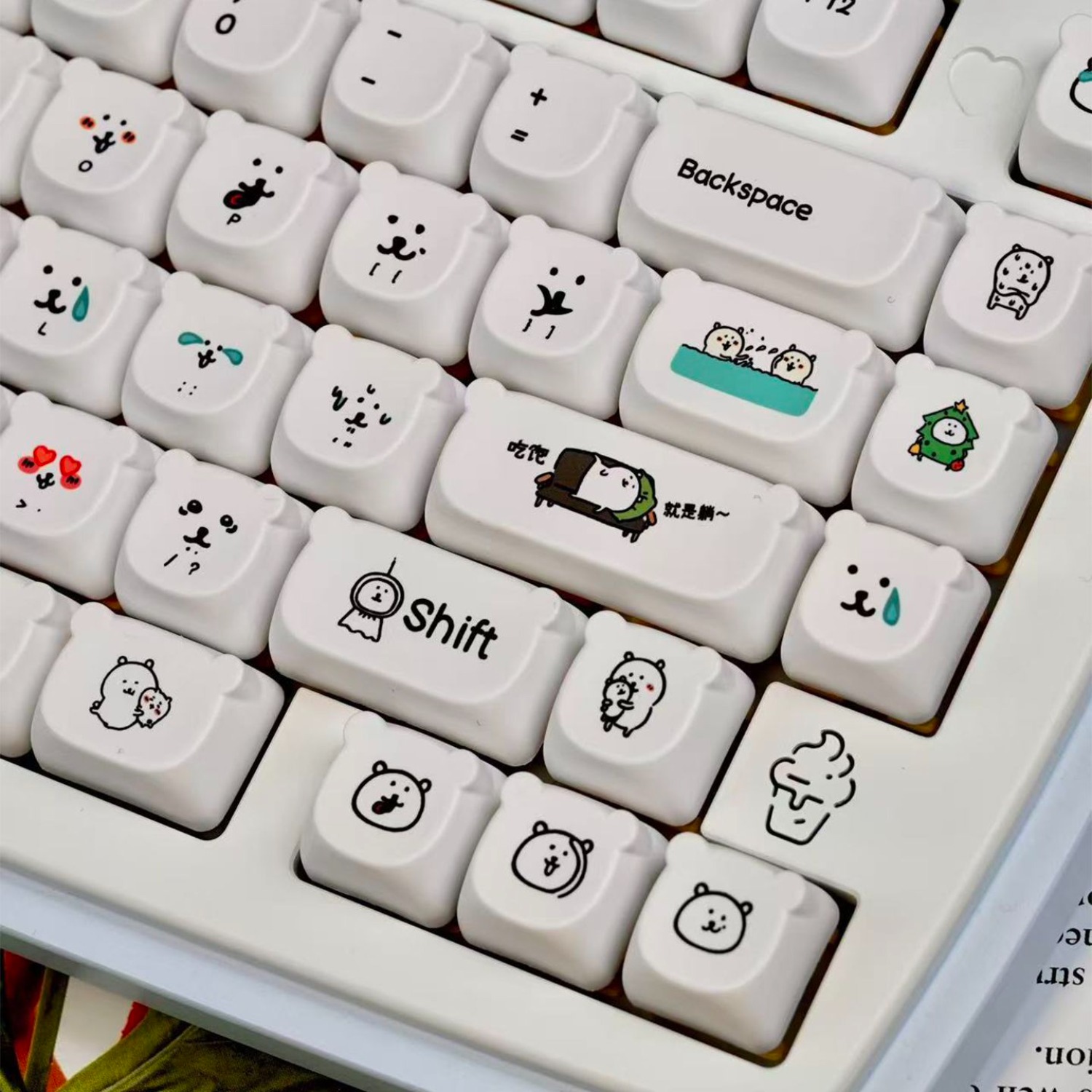 귀여운 만화 캐릭터 곰 PBT 키캡 EAO 높이 내마모 - Gaming Accessories Kawaii 리뷰 및 가격