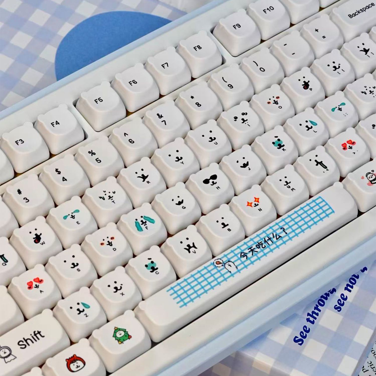귀여운 만화 캐릭터 곰 PBT 키캡 EAO 높이 내마모 - Gaming Accessories Kawaii 리뷰 및 가격